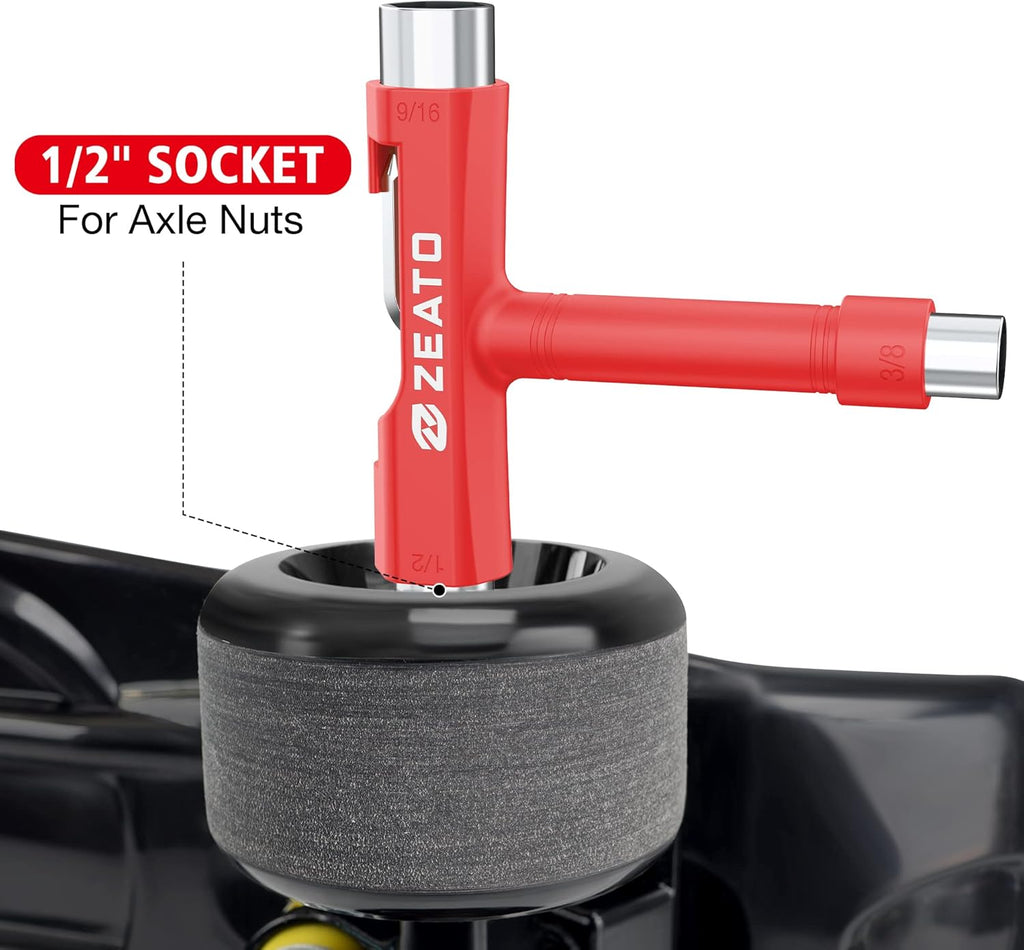 All-in-One Skate Tools Multi-Function Portable Skateboard T Tool Accessory with T-Type Allen Key and L-Type Phillips Head Wrench Screwdriver