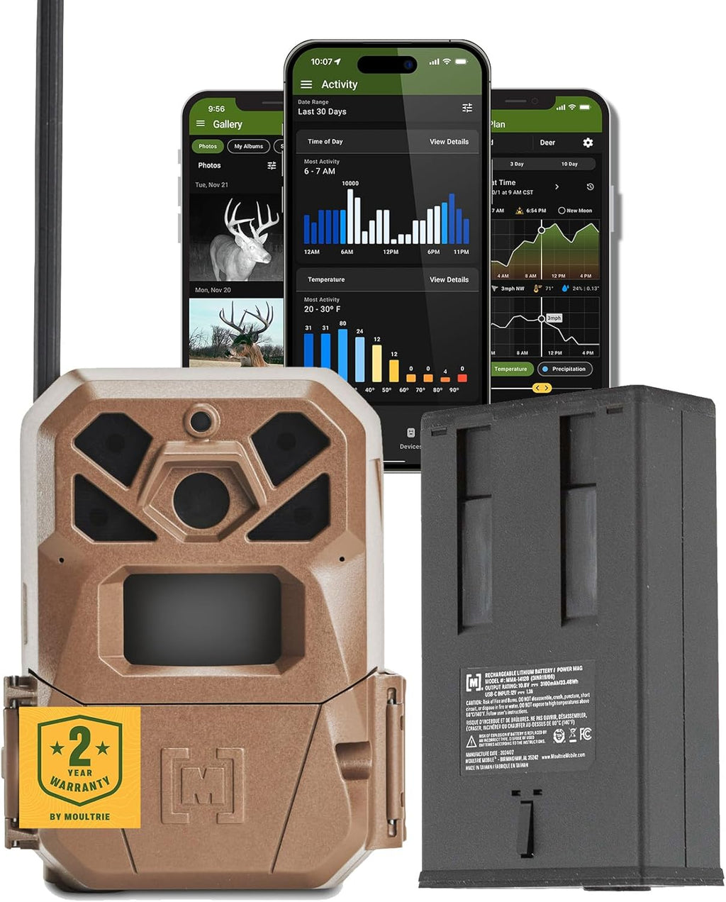 Moultrie Edge 2 Cellular Trail Camera - Auto Connect Nationwide 4G LTE - On Demand 36MP Photo - 1080P Video with HD Audio - 100 Ft Detection Range - Low Glow Flash