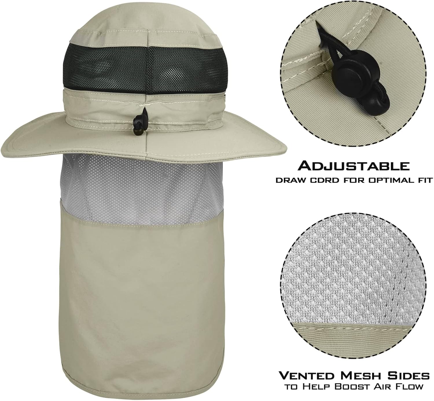 KastKing UPF 50 Boonie Hat Fishing Hat with Removable Neck Flap Sun Hats for Men