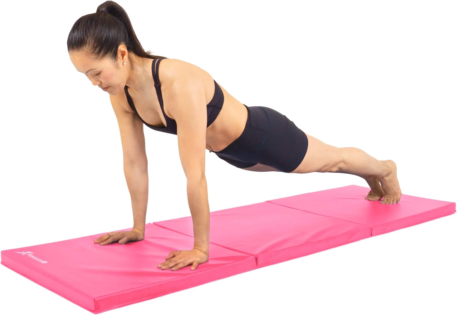 ProsourceFit Tri-Fold Folding Exercise Mat - Pink