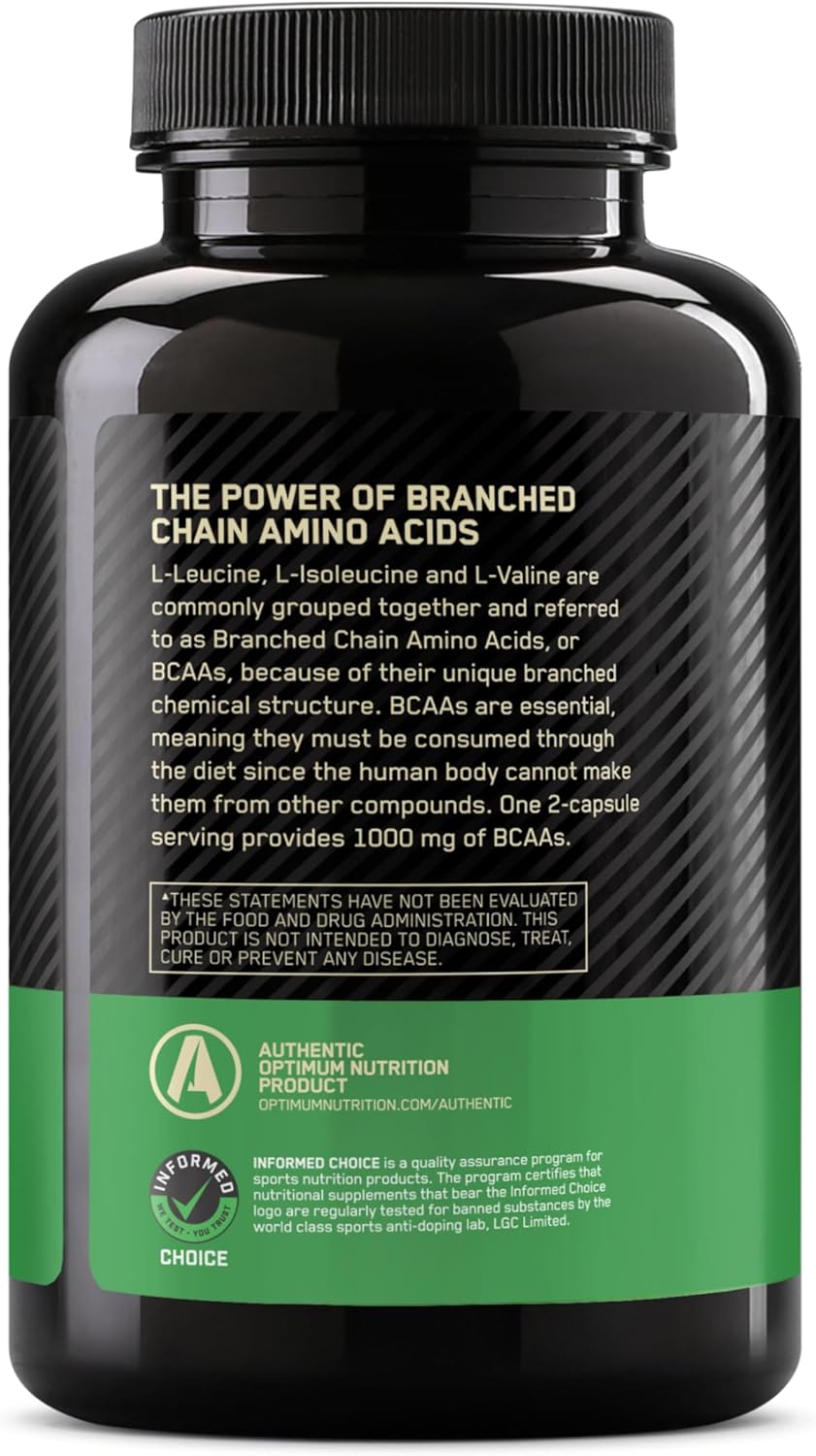 Optimum Nutrition Instantized BCAA Capsules, Keto Friendly Branched Chain Essential Amino Acids, 1000mg, 400 Count