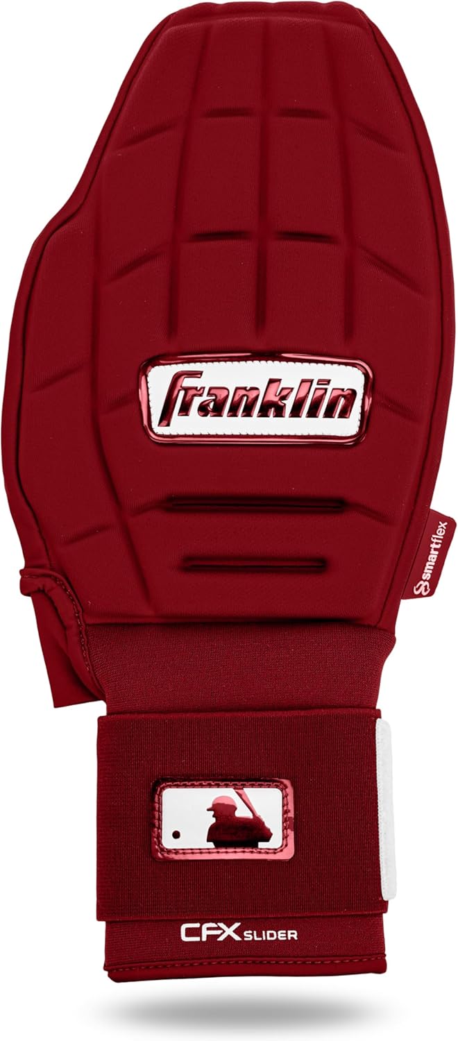 Franklin Sports MLB Baseball + Softball Sliding Mitt - CFX PRT Adult + Youth Protective Baserunning Sliding Gloves - Left + Right Hand Mitt - Hand + Wrist Protector for Running - Kids + Adults Sizes