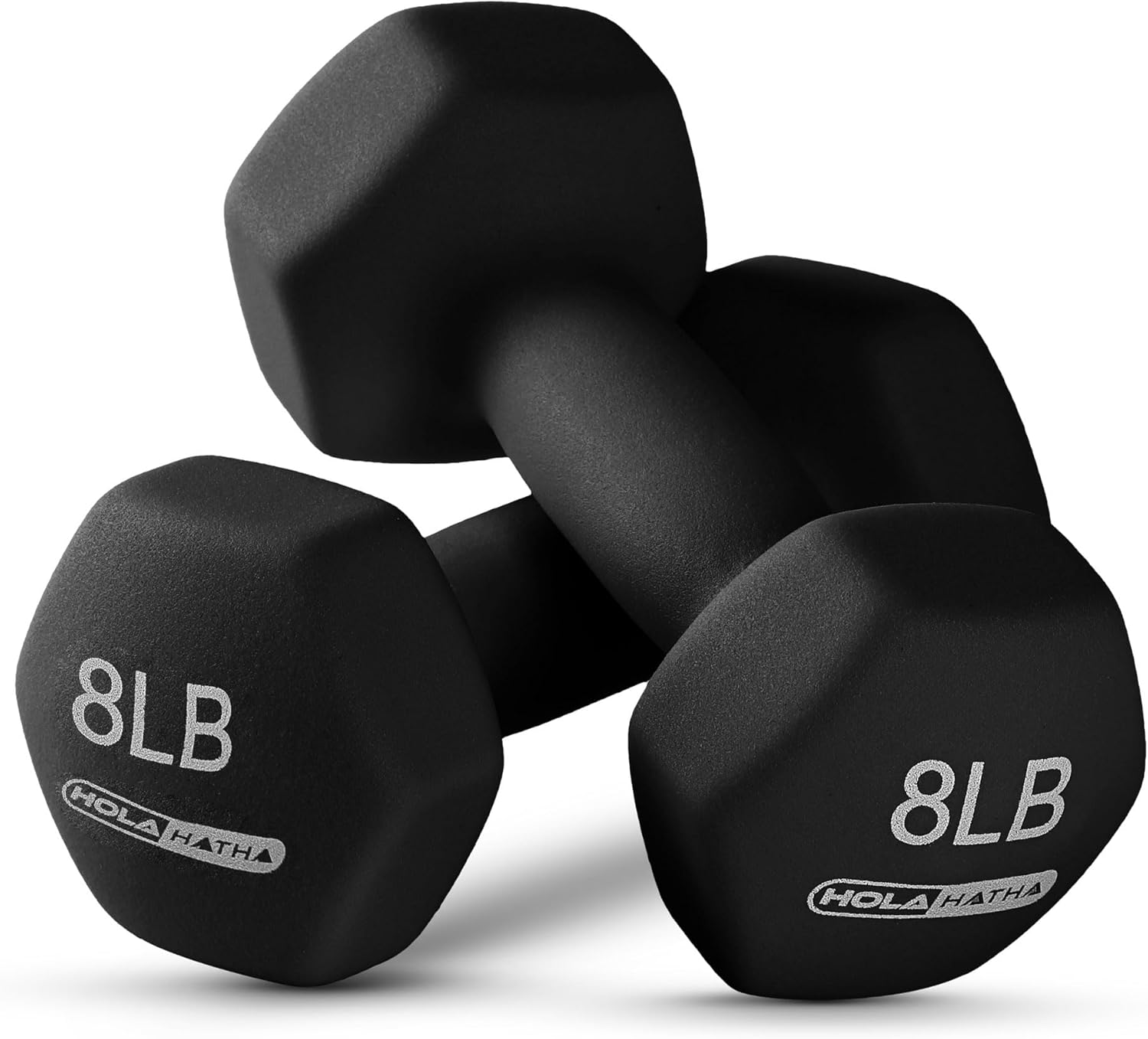 HolaHatha Neoprene Dumbbell Free Hand Weight Set with Rack, Ideal for Home Exercises to Gain Tone and Definition