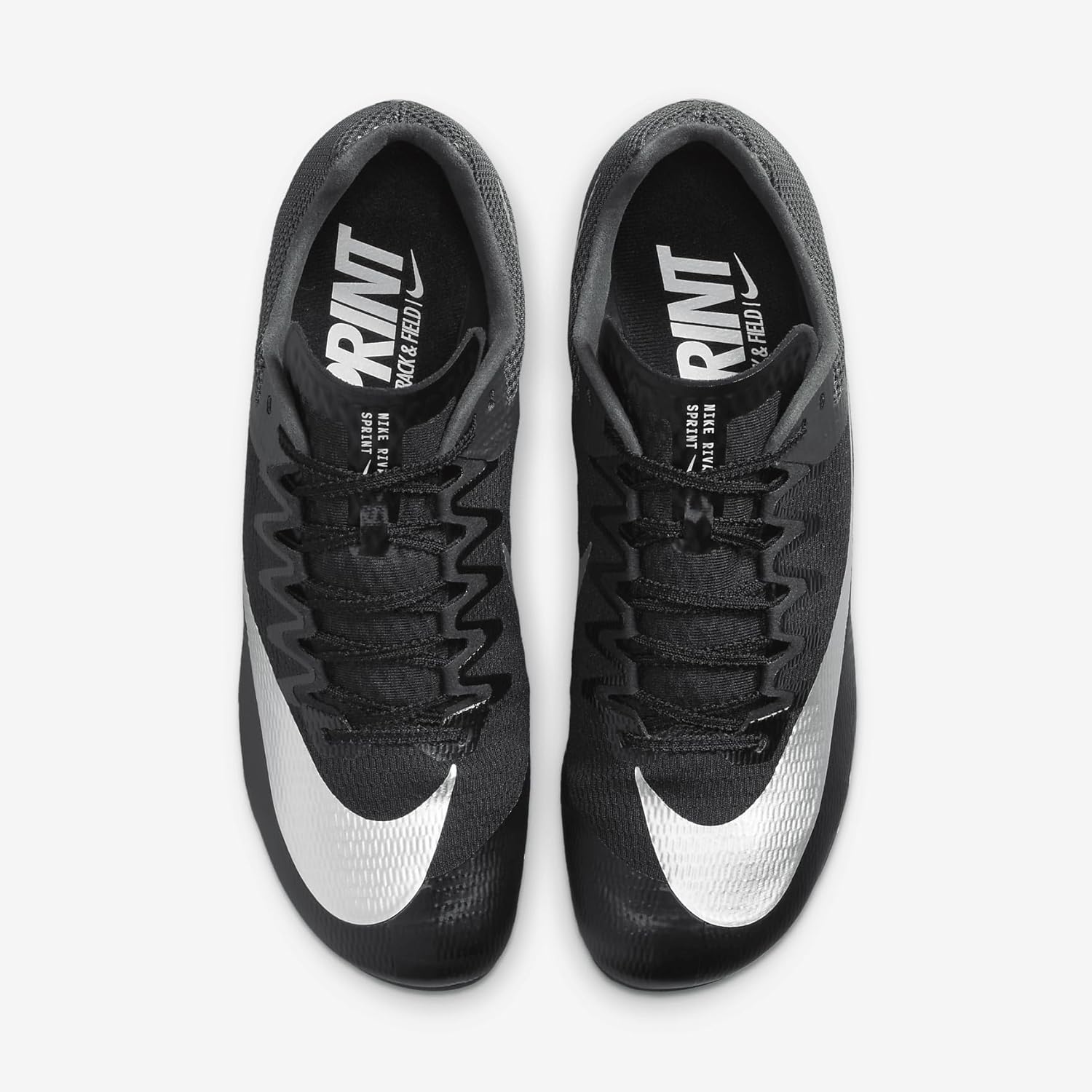 Nike Zoom Rival Track & Field Sprinting Spikes (FZ9663-001, Black/Black/Metallic Silver) Size 9