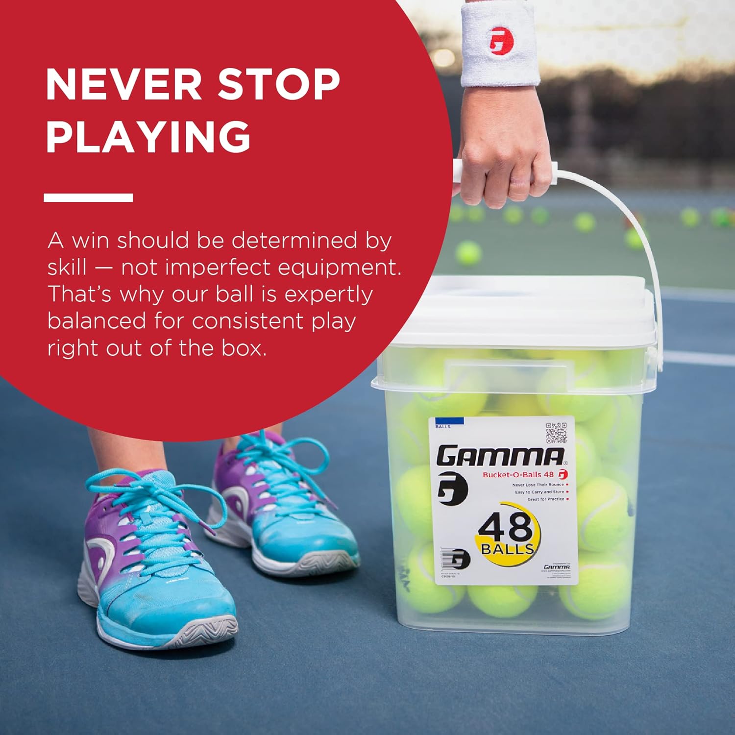 GAMMA Sports Pressureless Tennis Balls Box - Ideal for Practice, Teaching, and Training with High-Visbility Felt - Indoor and Outdoor Court Play - 48 and 75 Pack Sizes