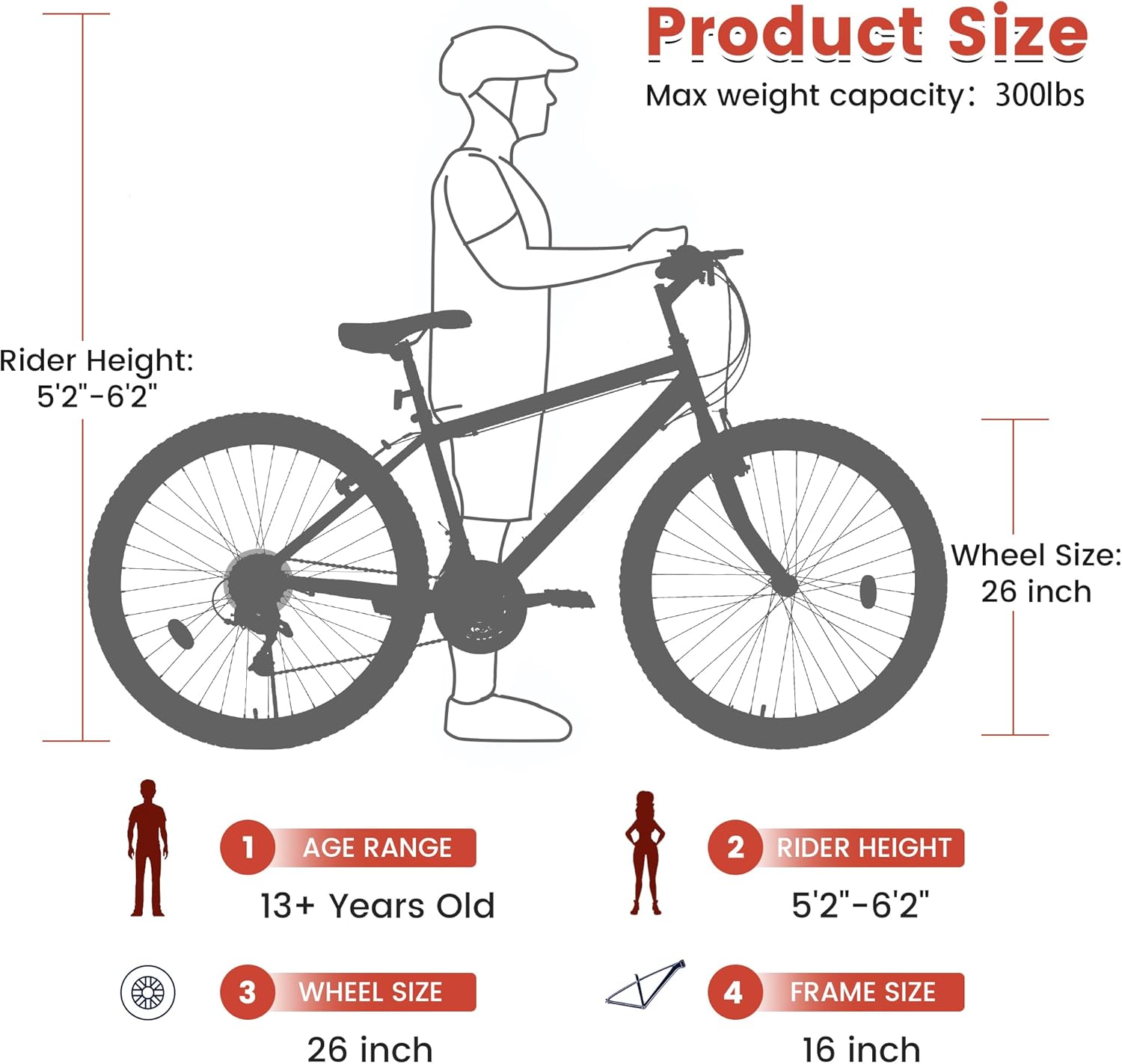 Ecarpat 24/26/27.5 Inch Mountain Bike, Dual/Front Suspension Mens Mountain Bike with 21 Speeds High-Carbon Steel Frame and Disc/V Brakes, Adult Sport Bicycle for Trail Snow Commuter City Road