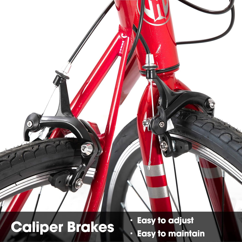 HILAND 700c Road Bike 14 Speed, Aluminum Frame Racing Bike, City Commuter Bicycle for Men Women