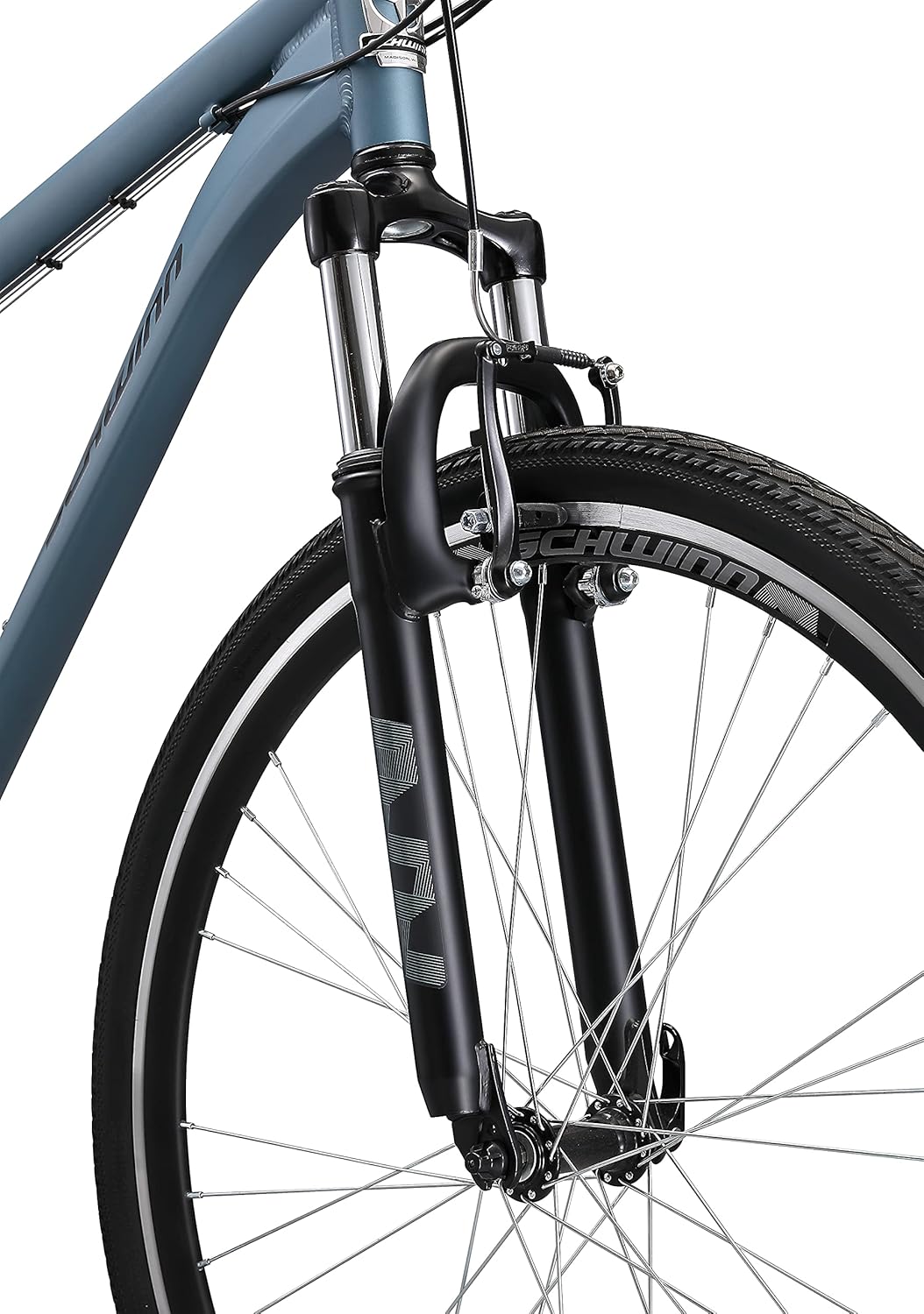Schwinn Network 1 Hybrid Bike, 700c Mens and Womens Bike, 21-Speed Hybrid Bicycle, Aluminum Frame, Suspension Fork, Alloy Linear Pull Brakes, Adult Bicycle