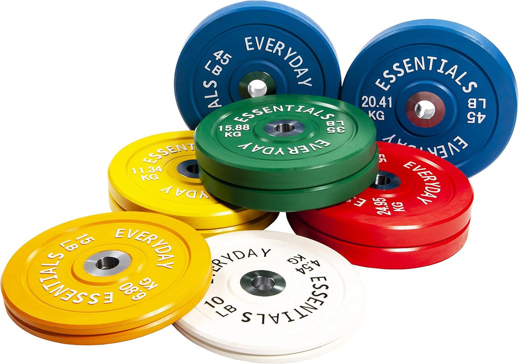 2-Inch Olympic Bumper Plates, Perfect Weight Plates for Weightlifting and Strength Training, Multiple Weights Available