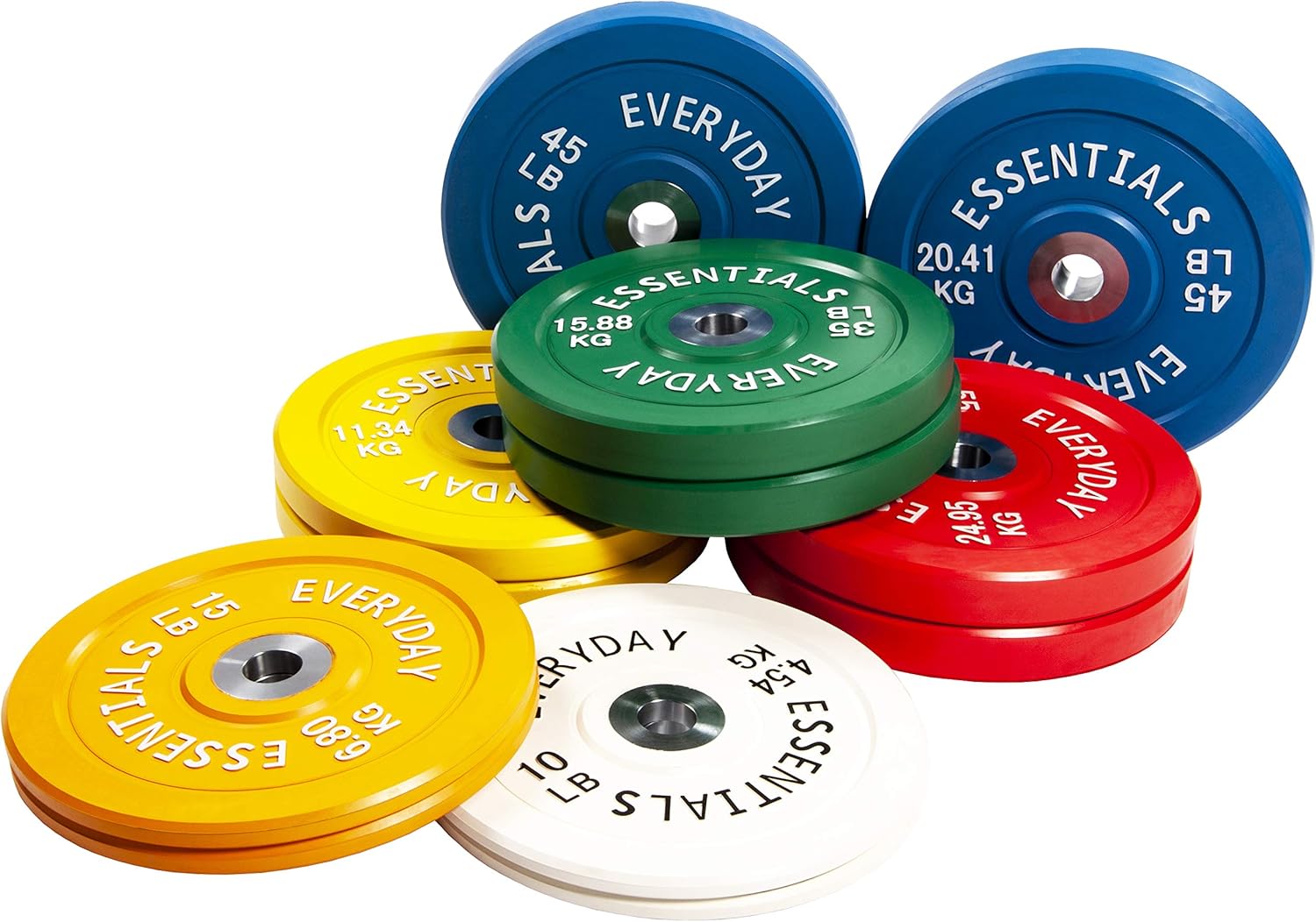 2-Inch Olympic Bumper Plates, Perfect Weight Plates for Weightlifting and Strength Training, Multiple Weights Available