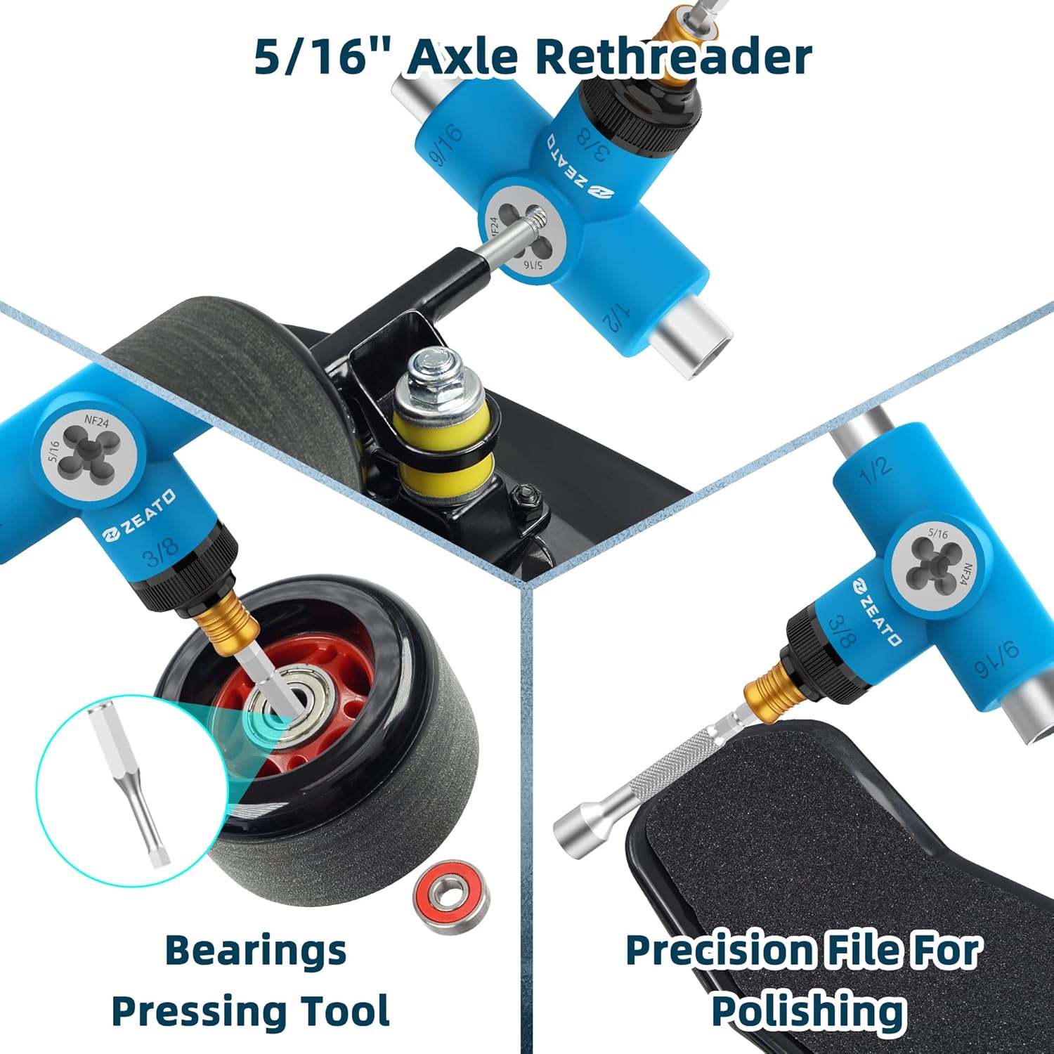 All-in-One Skate Tools Multi-Function Portable Skateboard T Tool Accessory with T-Type Allen Key and L-Type Phillips Head Wrench Screwdriver