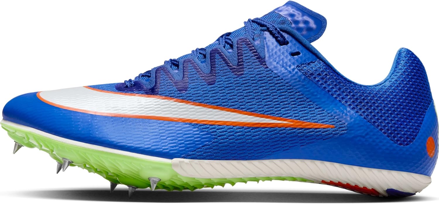 Nike Rival Sprint Track & Field Sprinting Spikes (DC8753-401, Racer Blue/Lime Blast/Safety Orange/White) Size 11