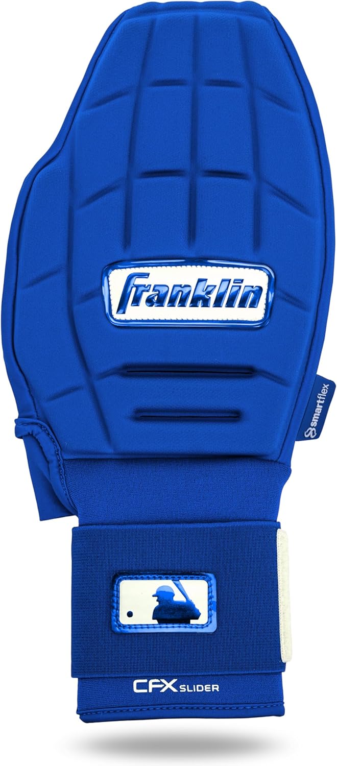 Franklin Sports MLB Baseball + Softball Sliding Mitt - CFX PRT Adult + Youth Protective Baserunning Sliding Gloves - Left + Right Hand Mitt - Hand + Wrist Protector for Running - Kids + Adults Sizes