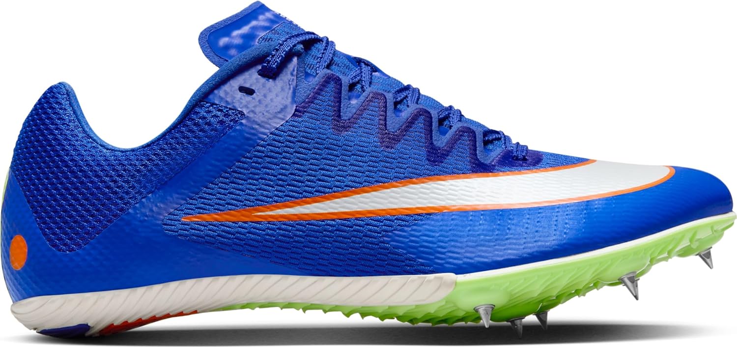 Nike Rival Sprint Track & Field Sprinting Spikes (DC8753-401, Racer Blue/Lime Blast/Safety Orange/White) Size 11
