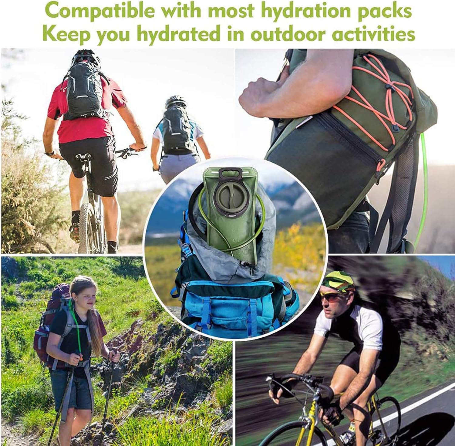 Hydration Bladder, 1.5-2-3L Water Bladder for Hiking Backpack, BPA-Free Leak Proof Water Reservoir Storage Bag, Water Pouch Hydration Pack for Camping Cycling Running