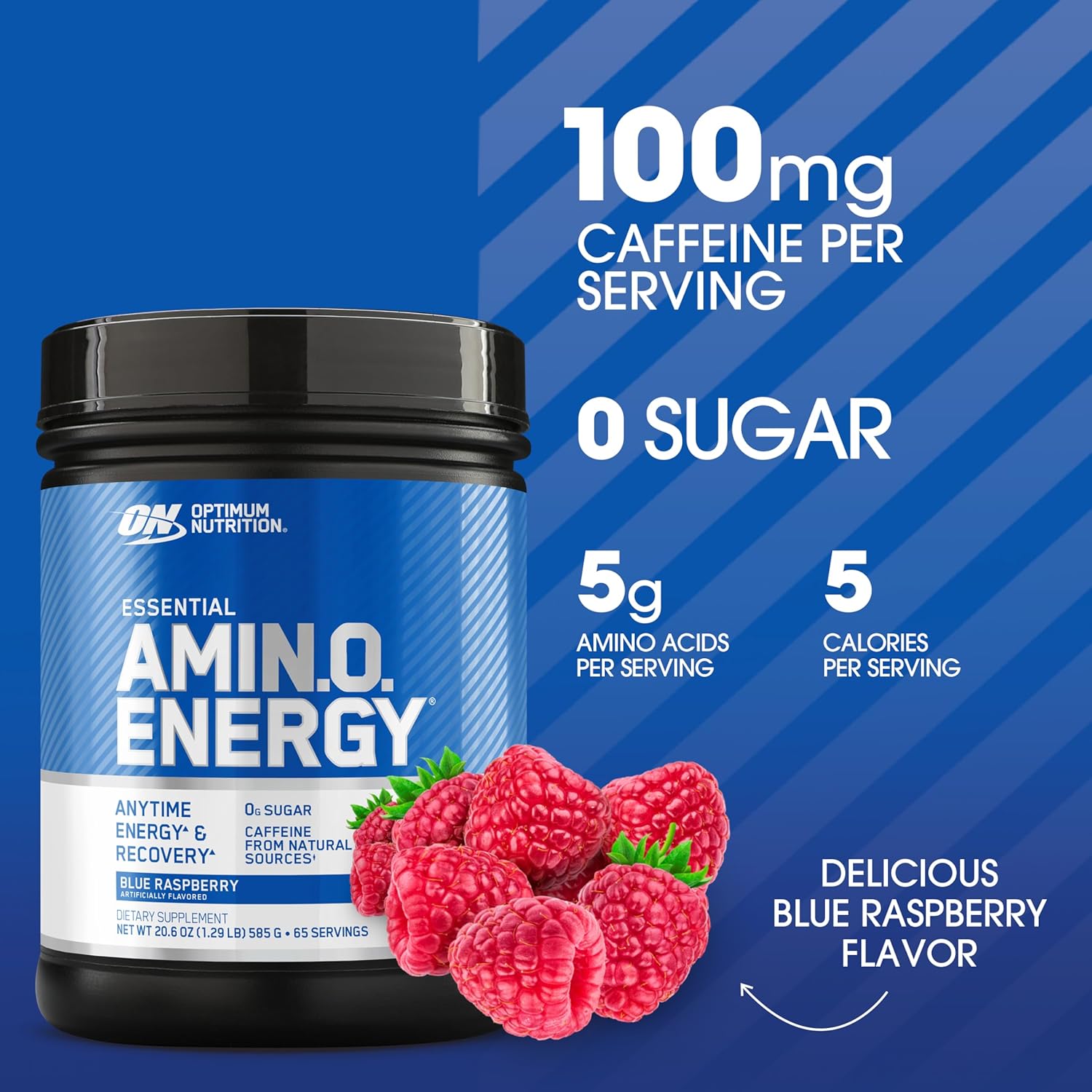 Optimum Nutrition Amino Energy - Pre Workout with Green Tea, BCAA, Amino Acids, Keto Friendly, Green Coffee Extract, Energy Powder - Orange Cooler, 65 Servings (Packaging May Vary)