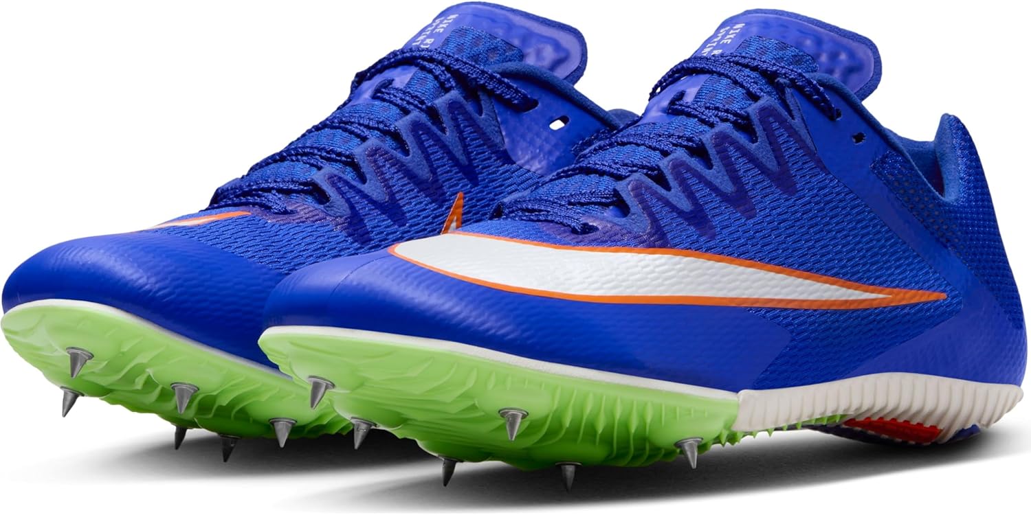 Nike Rival Sprint Track & Field Sprinting Spikes (DC8753-401, Racer Blue/Lime Blast/Safety Orange/White) Size 11