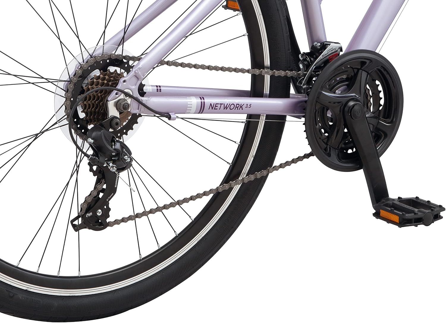 Schwinn Network 1 Hybrid Bike, 700c Mens and Womens Bike, 21-Speed Hybrid Bicycle, Aluminum Frame, Suspension Fork, Alloy Linear Pull Brakes, Adult Bicycle