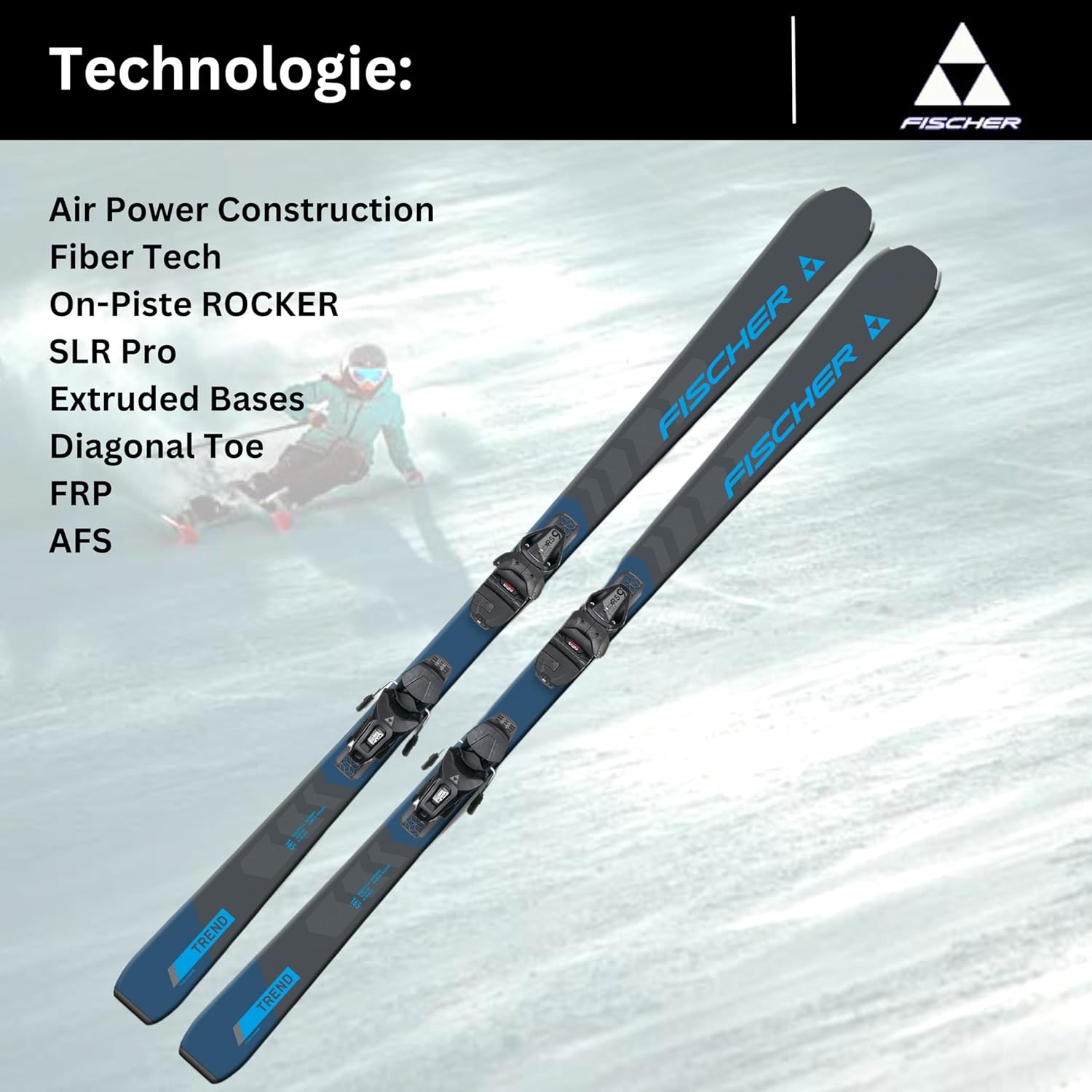 FISCHER Unisex RС Trend SLR Pro Lightweight Stable All-Mountain Alpine Racing Snow Skis with RS9 Bindings Included