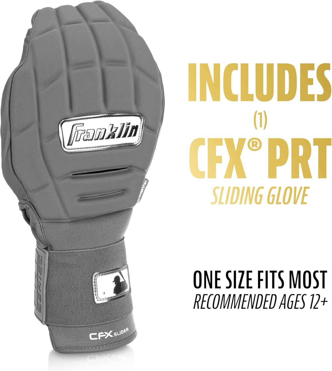 Franklin Sports MLB Baseball + Softball Sliding Mitt - CFX PRT Adult + Youth Protective Baserunning Sliding Gloves - Left + Right Hand Mitt - Hand + Wrist Protector for Running - Kids + Adults Sizes