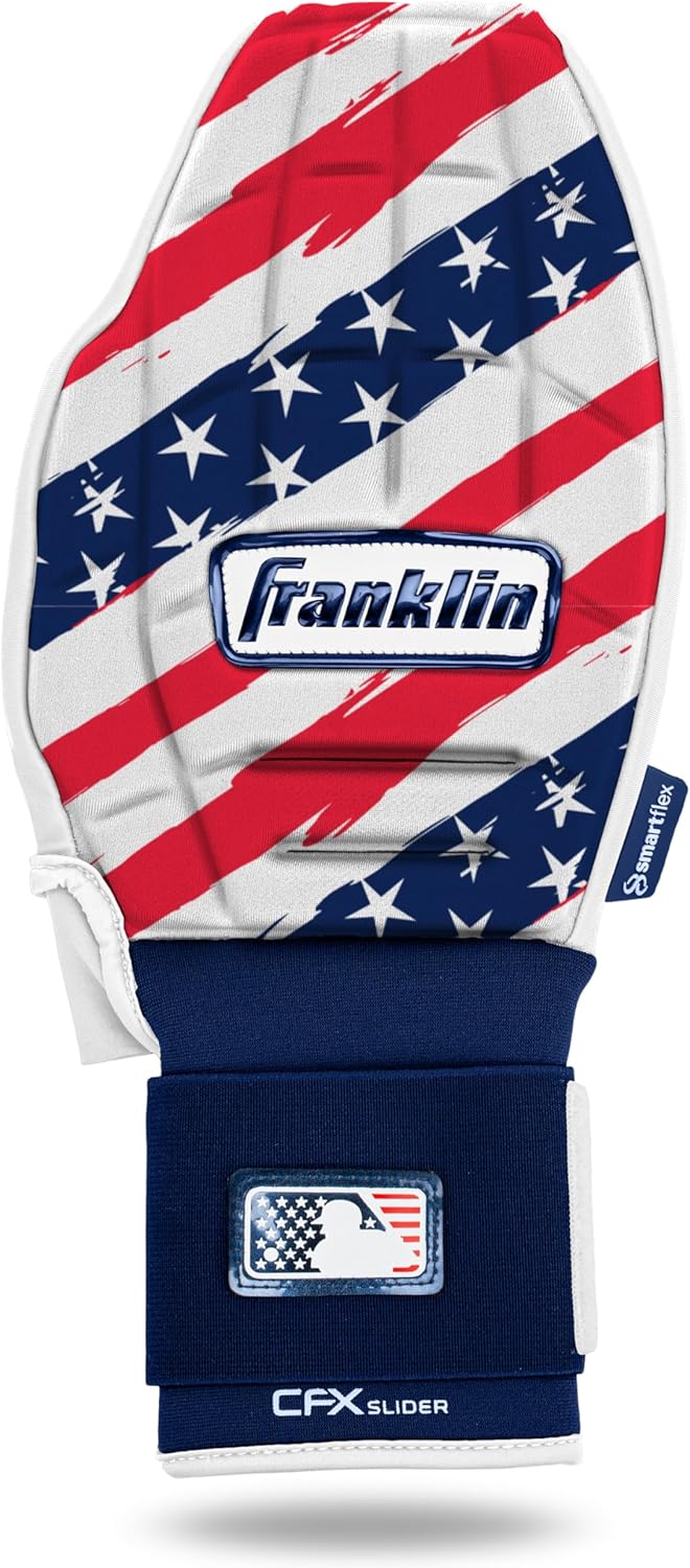 Franklin Sports MLB Baseball + Softball Sliding Mitt - CFX PRT Adult + Youth Protective Baserunning Sliding Gloves - Left + Right Hand Mitt - Hand + Wrist Protector for Running - Kids + Adults Sizes