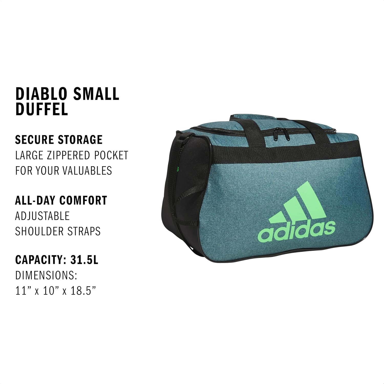 adidas Diablo Power Gym Small Duffel Bag for Men and Women – Lightweight for Sports and Travel