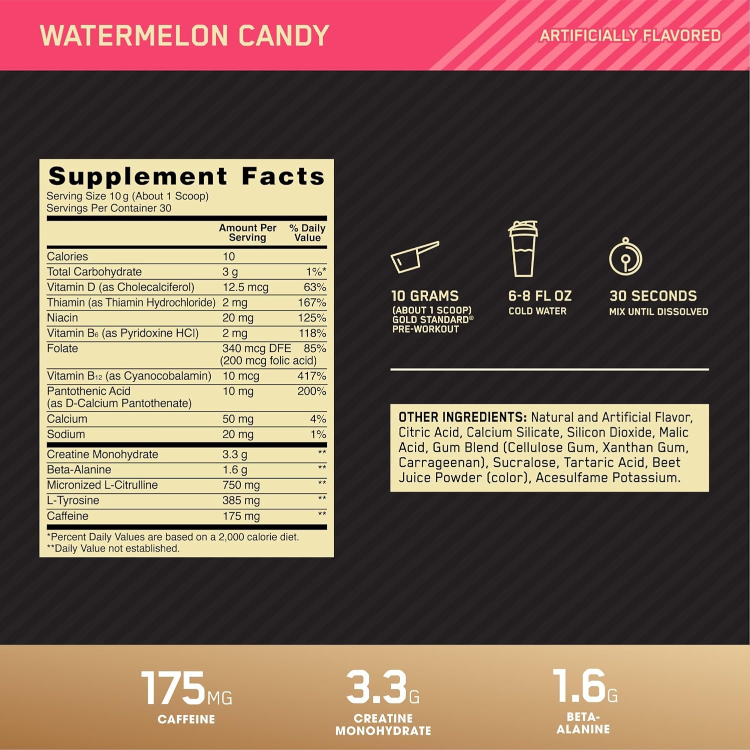 Optimum Nutrition Gold Standard Pre-Workout, Vitamin D for Immune Support, with Creatine, Beta-Alanine, and Caffeine for Energy, Keto Friendly, Blueberry Lemonade, 30 Servings (Packaging May Vary)
