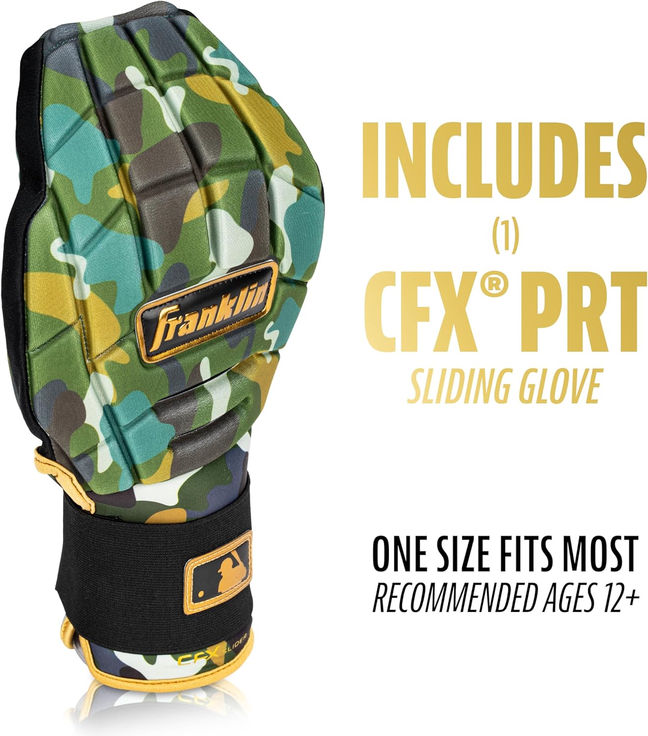 Franklin Sports MLB Baseball + Softball Sliding Mitt - CFX PRT Adult + Youth Protective Baserunning Sliding Gloves - Left + Right Hand Mitt - Hand + Wrist Protector for Running - Kids + Adults Sizes