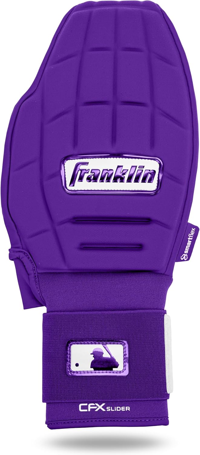 Franklin Sports MLB Baseball + Softball Sliding Mitt - CFX PRT Adult + Youth Protective Baserunning Sliding Gloves - Left + Right Hand Mitt - Hand + Wrist Protector for Running - Kids + Adults Sizes