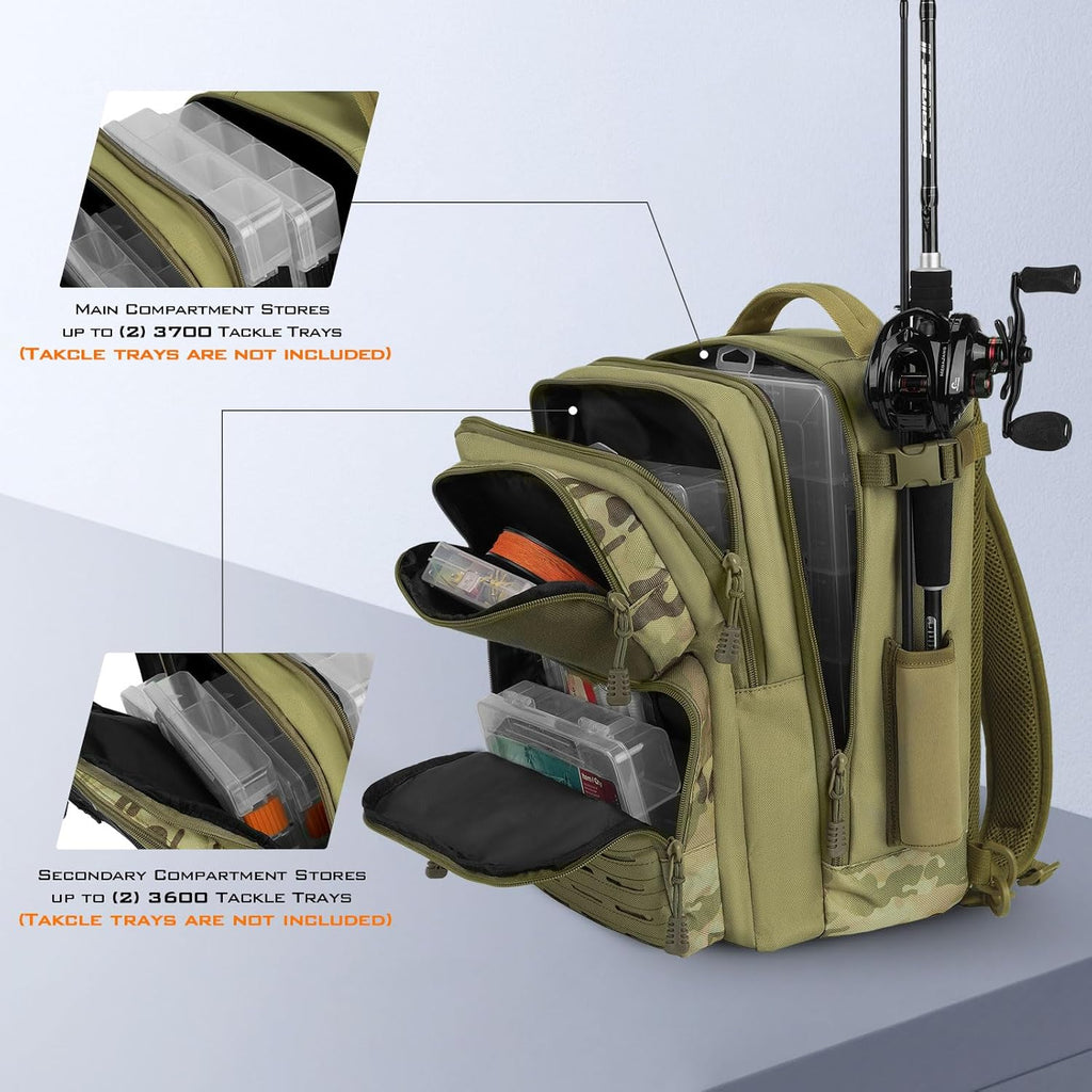 KastKing BlowBak Tactical Sling Tackle Bag-Lightweight Fishing Backpack Storge Fishing Gear and Equipment,Gift for Men