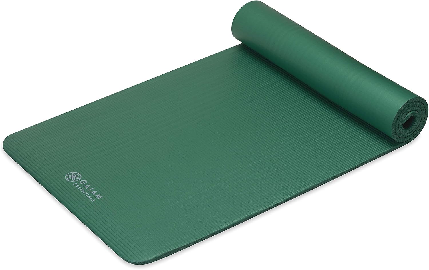 Gaiam Essentials Thick Yoga Mat Fitness & Exercise Mat with Easy-Cinch Yoga Mat Carrier Strap, 72"L x 24"W x 2/5 Inch Thick