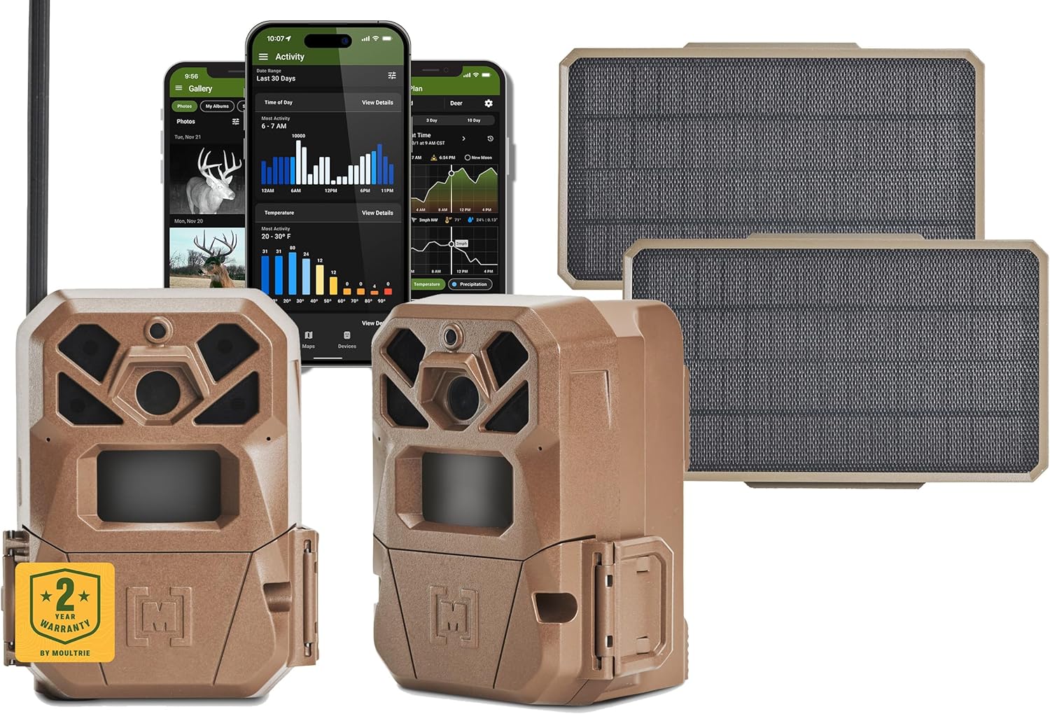 Moultrie Edge 2 Cellular Trail Camera - Auto Connect Nationwide 4G LTE - On Demand 36MP Photo - 1080P Video with HD Audio - 100 Ft Detection Range - Low Glow Flash