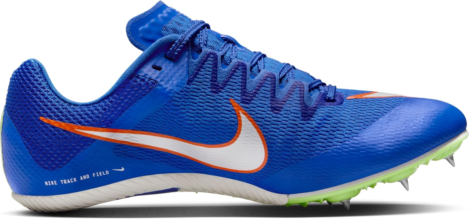 Nike Rival Sprint Track & Field Sprinting Spikes (DC8753-401, Racer Blue/Lime Blast/Safety Orange/White) Size 11