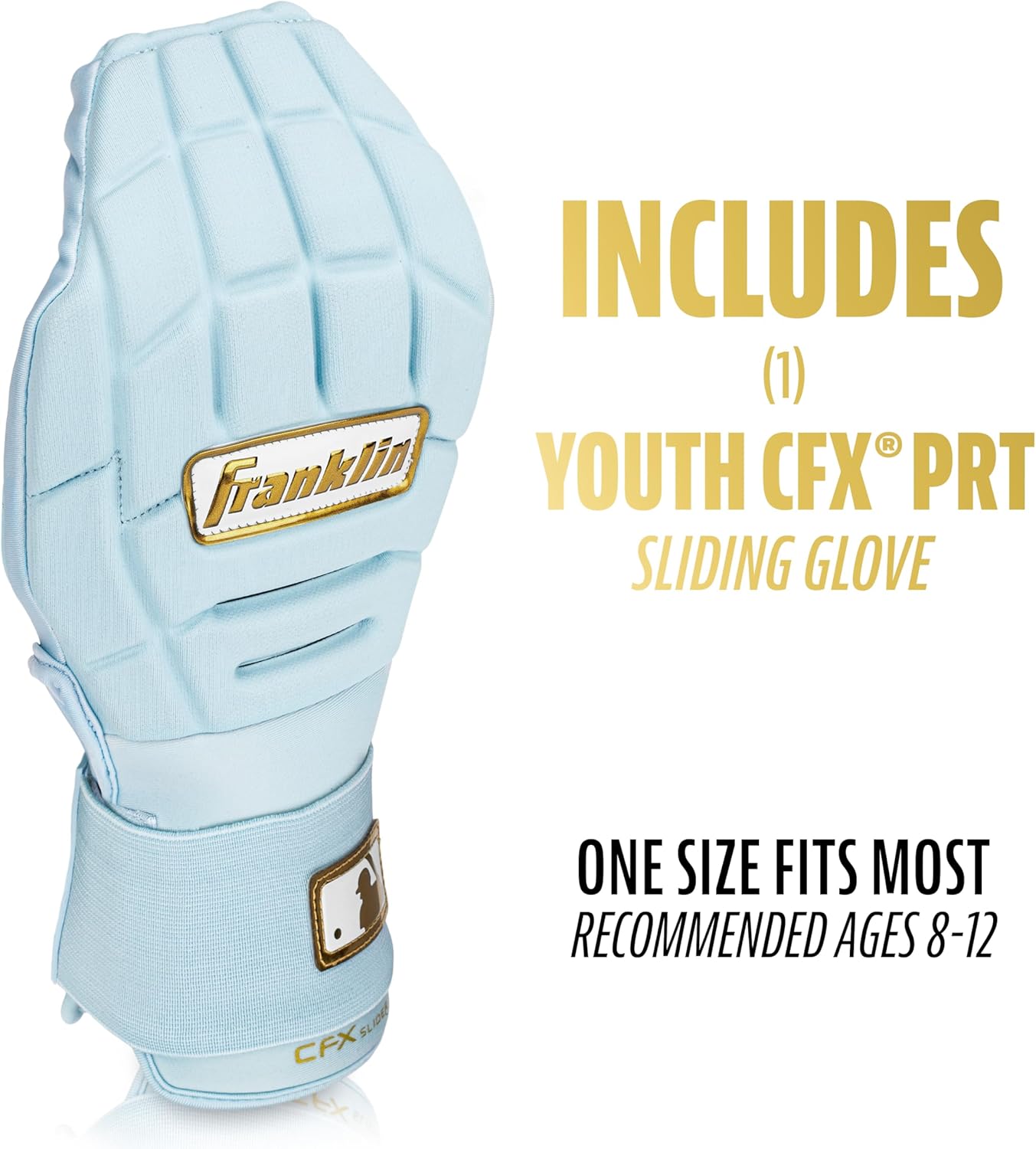 Franklin Sports MLB Baseball + Softball Sliding Mitt - CFX PRT Adult + Youth Protective Baserunning Sliding Gloves - Left + Right Hand Mitt - Hand + Wrist Protector for Running - Kids + Adults Sizes