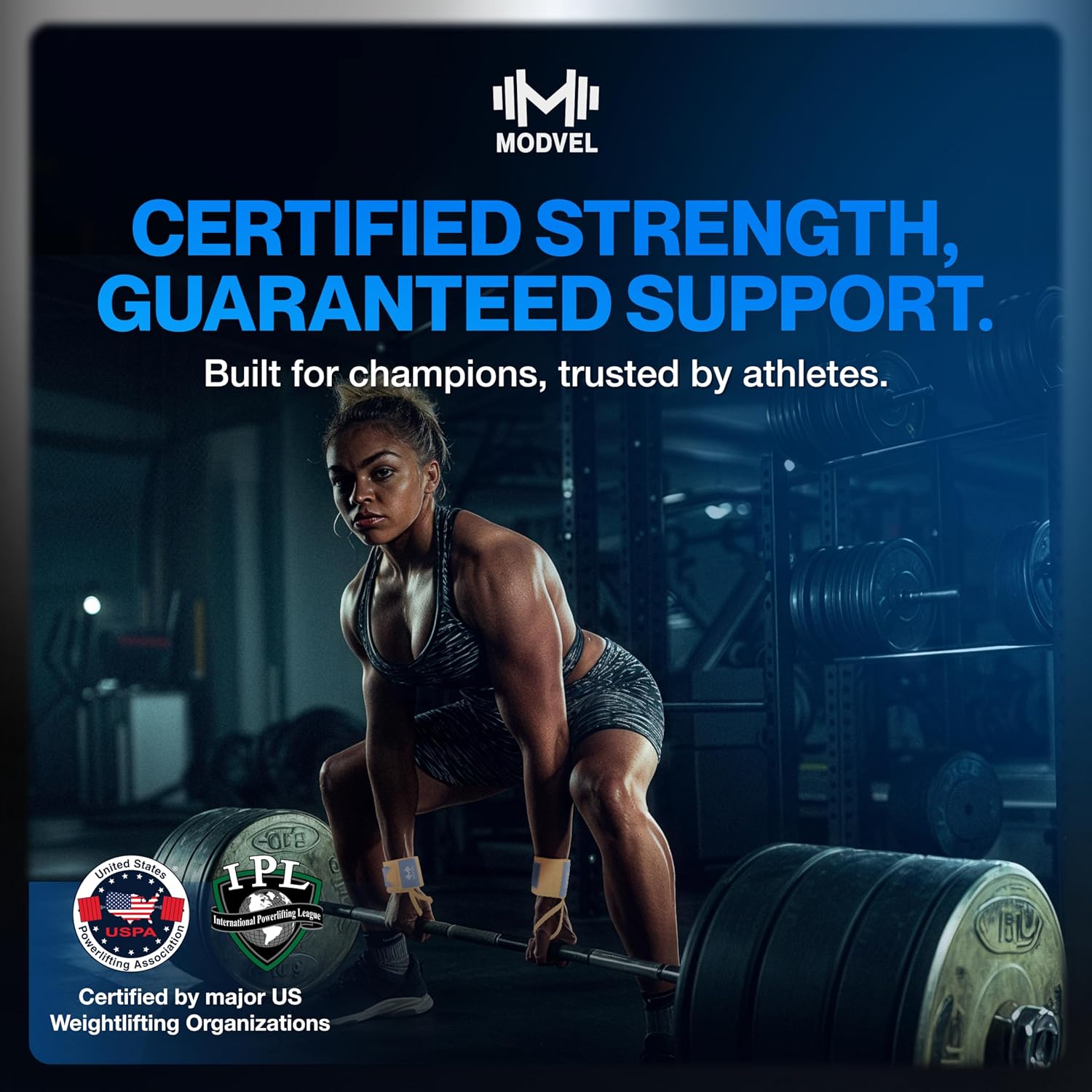 Modvel Adjustable Wrist Wraps for Gym & Lifting – Thick, Breathable Support Straps for Wrist Stability, Comfort & Grip – Ideal for Weight Training, CrossFit & Gym Workouts – Black (2-Pack)