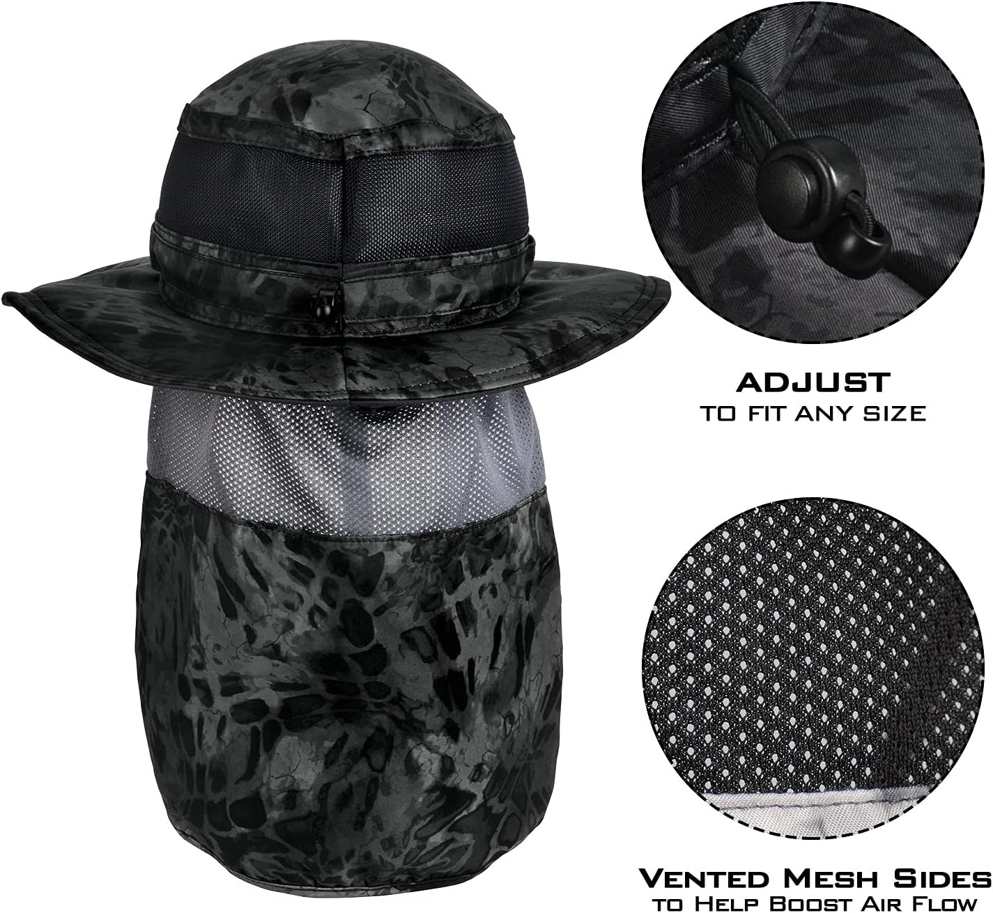 KastKing UPF 50 Boonie Hat Fishing Hat with Removable Neck Flap Sun Hats for Men