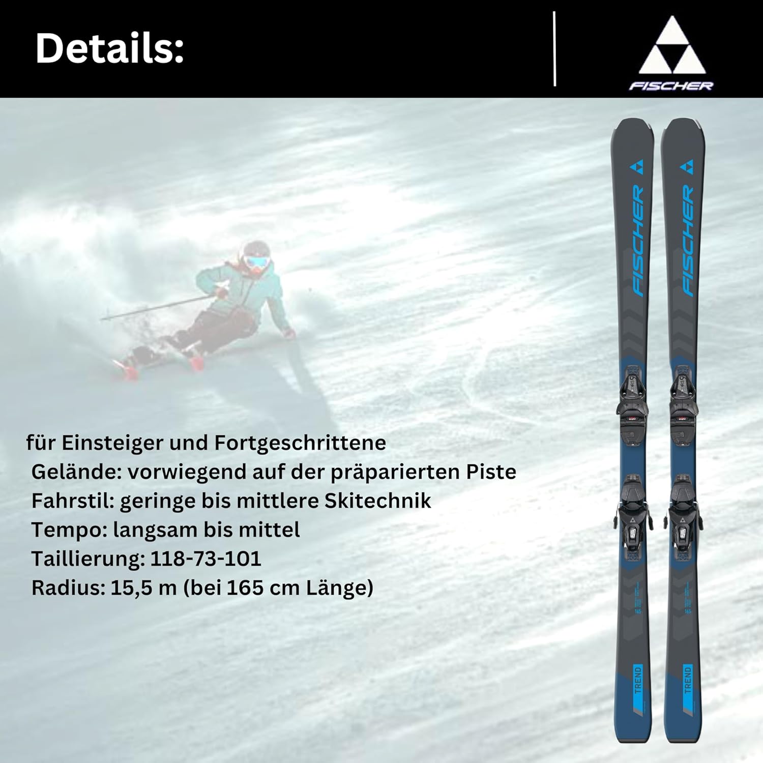 FISCHER Unisex RС Trend SLR Pro Lightweight Stable All-Mountain Alpine Racing Snow Skis with RS9 Bindings Included