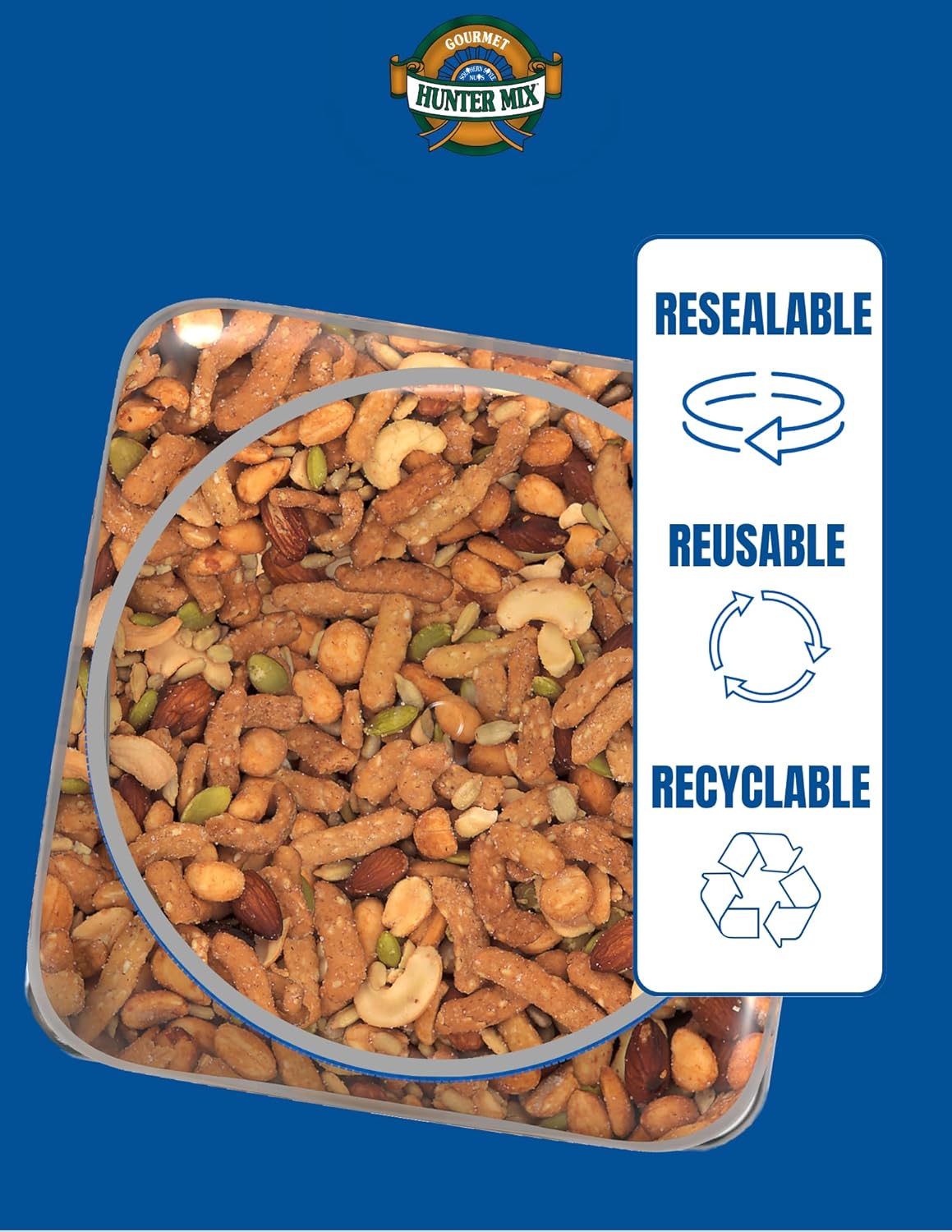 Southern Style Nuts Gourmet Hunter Bulk Trail Mix, 23 oz (Pack of 1), Sesame Sticks, Roasted Peanuts, Sunflower Kernels, Almonds, Cashews & Pepitas, Mixed Nuts, Snacks for Adults & Kids