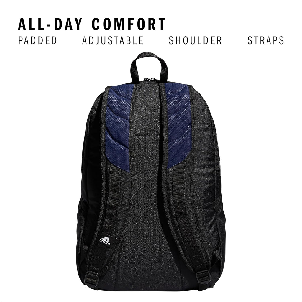 adidas Stadium Team Sports Backpack for Men and Women (36l) Durable Athletic Laptop Bag, Navy Blue/3.0, One Size