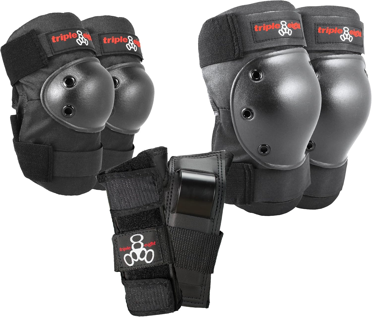 Triple Eight Saver Series 3-Pack Pad Set– Ideal for Skateboarding, In-line Skating, Roller Skating, and Biking