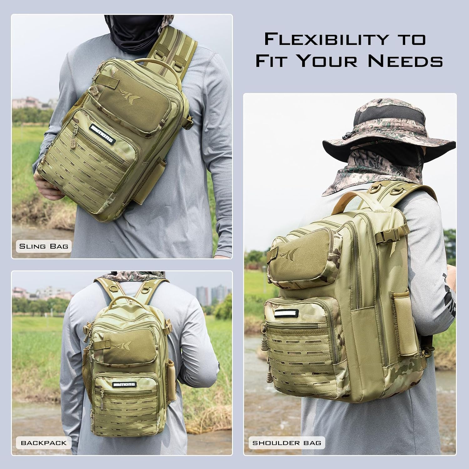 KastKing BlowBak Tactical Sling Tackle Bag-Lightweight Fishing Backpack Storge Fishing Gear and Equipment,Gift for Men
