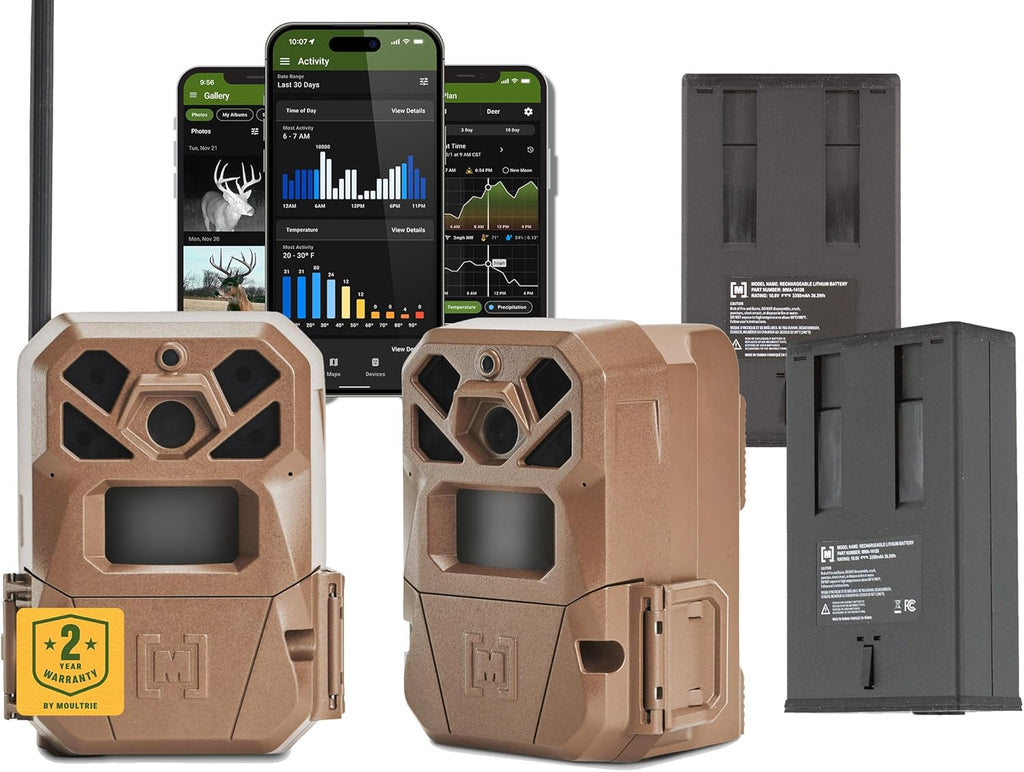 Moultrie Edge 2 Cellular Trail Camera - Auto Connect Nationwide 4G LTE - On Demand 36MP Photo - 1080P Video with HD Audio - 100 Ft Detection Range - Low Glow Flash