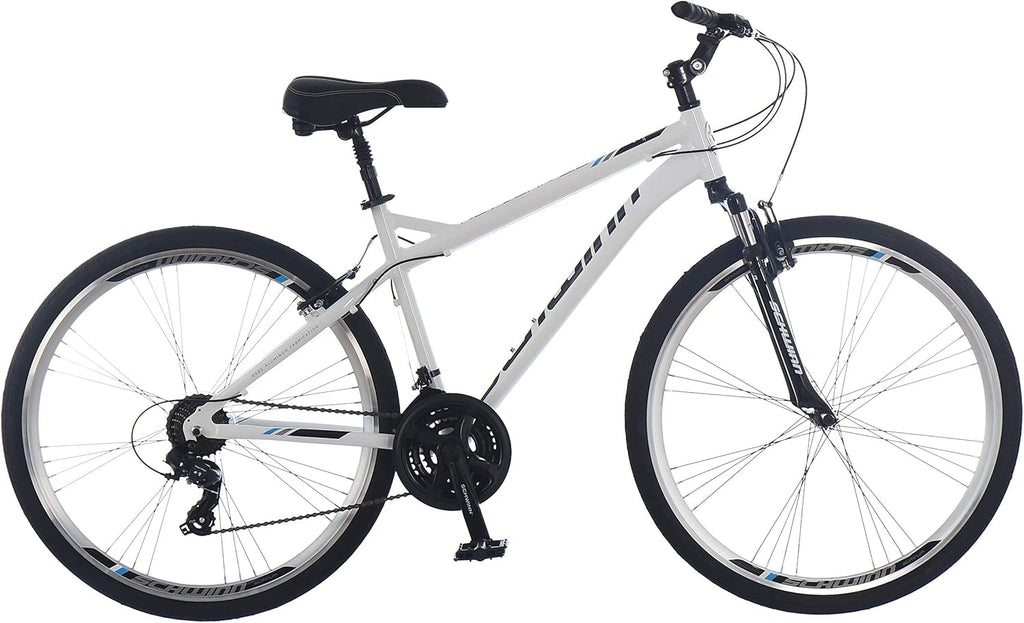Schwinn Network 1 Hybrid Bike, 700c Mens and Womens Bike, 21-Speed Hybrid Bicycle, Aluminum Frame, Suspension Fork, Alloy Linear Pull Brakes, Adult Bicycle