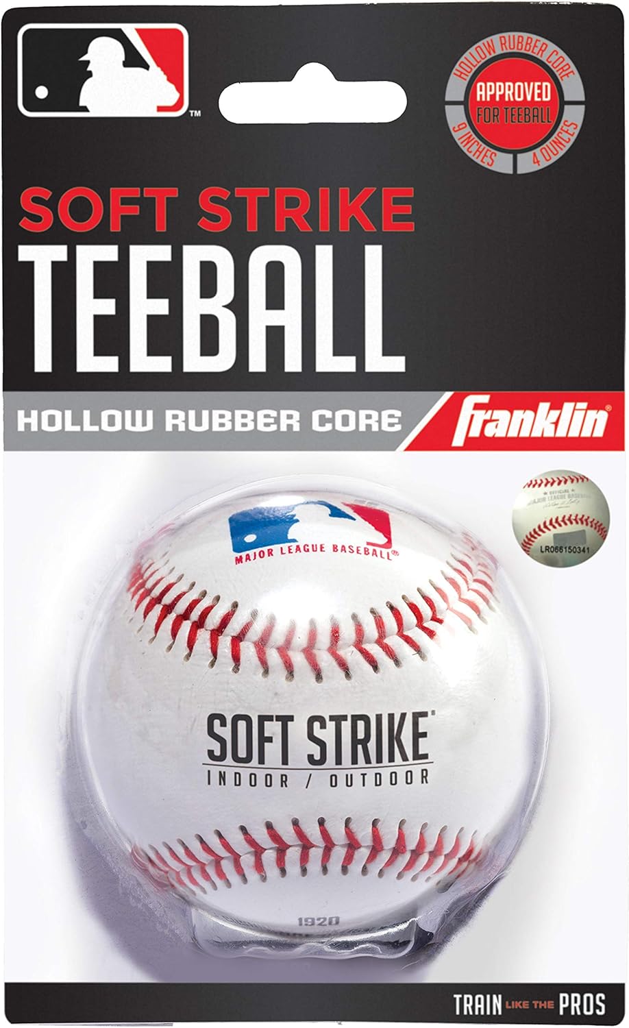 Franklin Sports Soft-Strike Teeball - Official Size and Weight Approved for Teeball - Hollow Rubber Core Technology for Safety - MLB Teeball Ball for Indoor/Outdoor Use