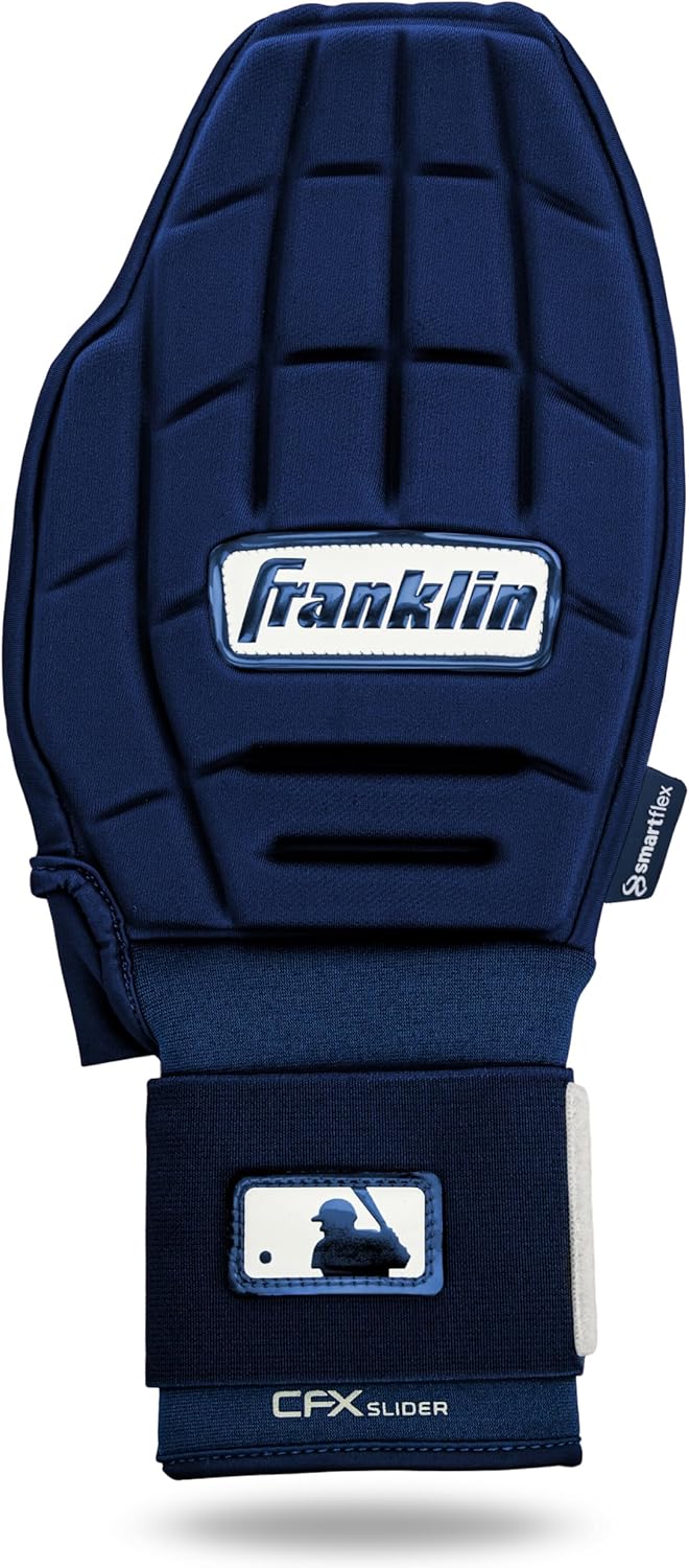 Franklin Sports MLB Baseball + Softball Sliding Mitt - CFX PRT Adult + Youth Protective Baserunning Sliding Gloves - Left + Right Hand Mitt - Hand + Wrist Protector for Running - Kids + Adults Sizes