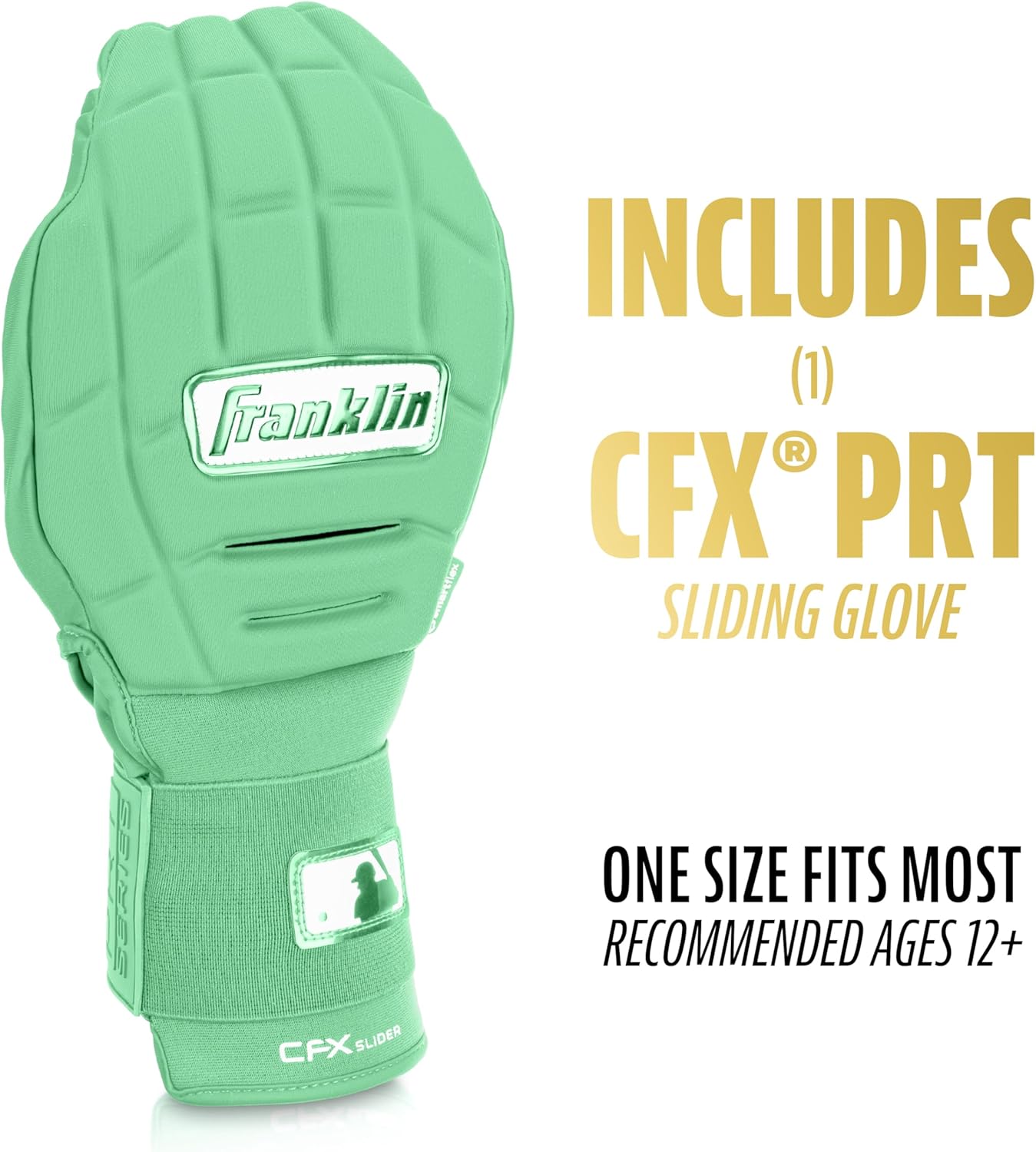 Franklin Sports MLB Baseball + Softball Sliding Mitt - CFX PRT Adult + Youth Protective Baserunning Sliding Gloves - Left + Right Hand Mitt - Hand + Wrist Protector for Running - Kids + Adults Sizes