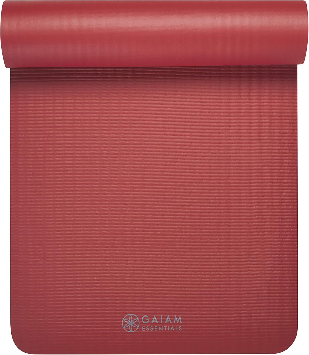 Gaiam Essentials Thick Yoga Mat Fitness & Exercise Mat with Easy-Cinch Yoga Mat Carrier Strap, 72"L x 24"W x 2/5 Inch Thick
