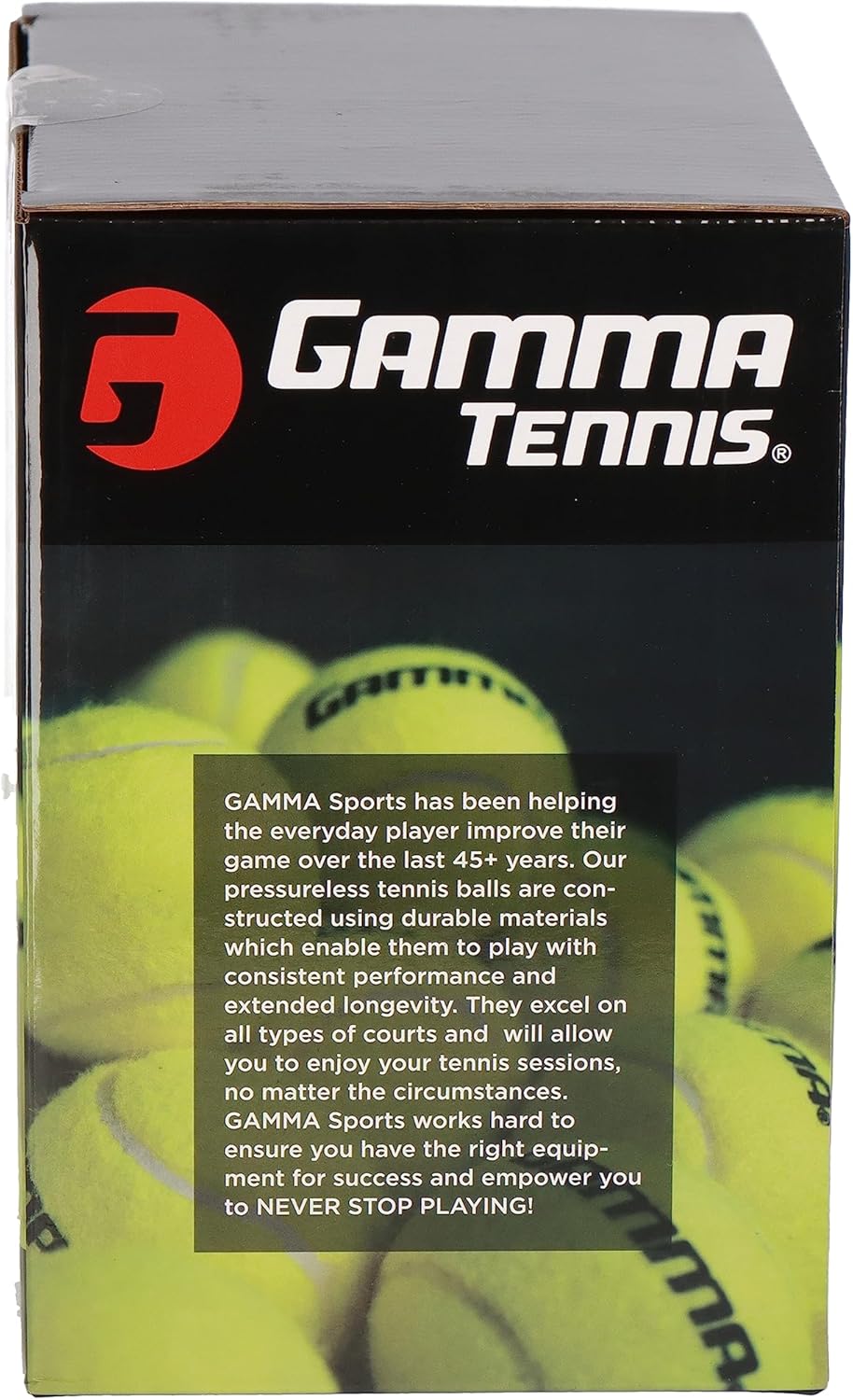 GAMMA Sports Pressureless Tennis Balls Box - Ideal for Practice, Teaching, and Training with High-Visbility Felt - Indoor and Outdoor Court Play - 48 and 75 Pack Sizes