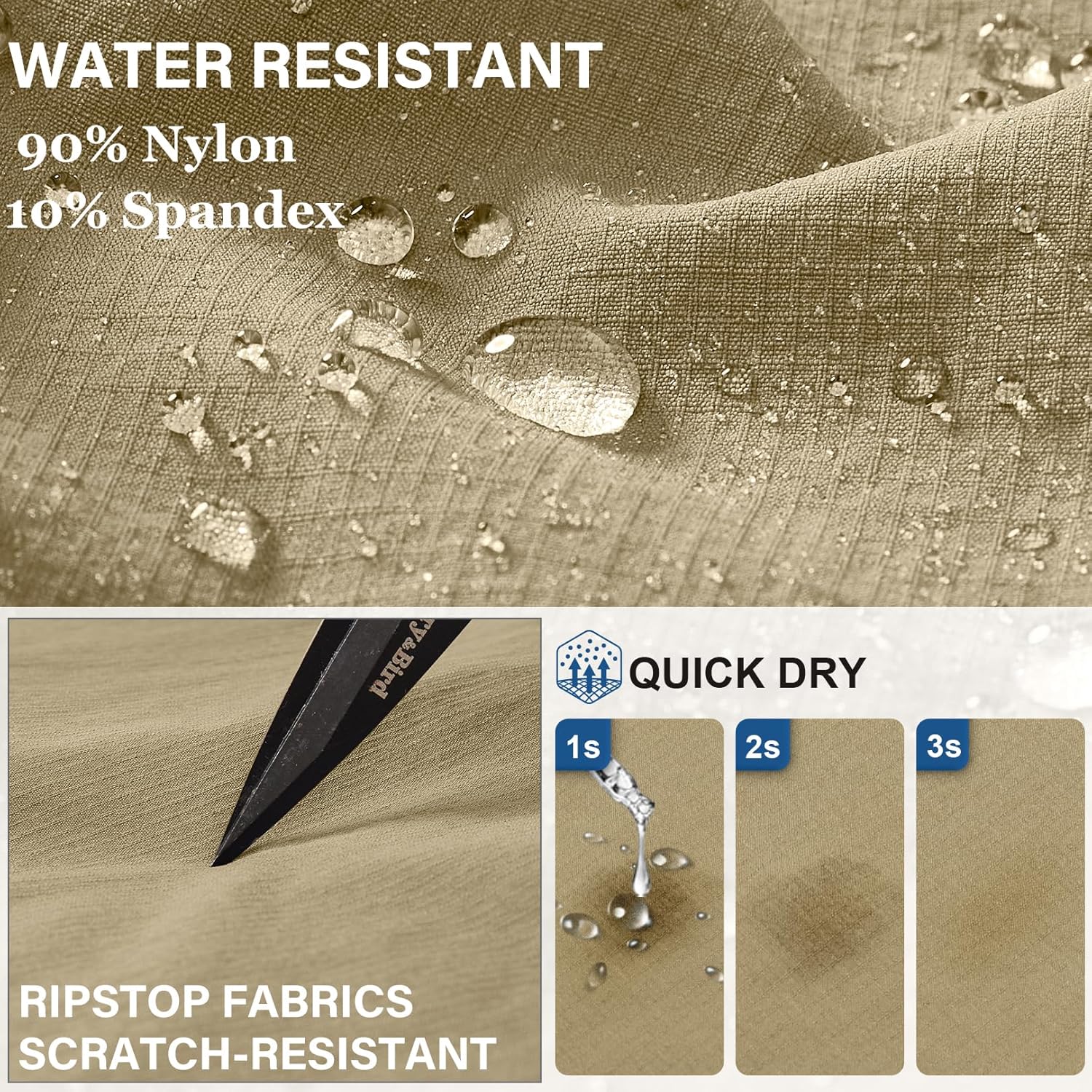 Fishing Hiking Pants for Men, Waterproof Convertible Quick Dry Pants for Wading, Lightweight Breathable
