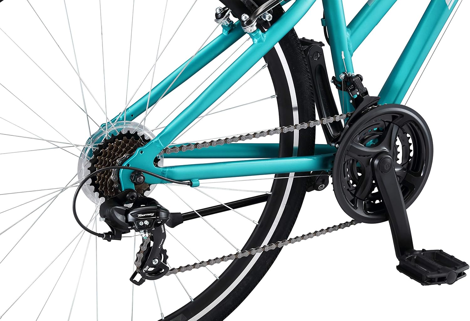 Schwinn Network 1 Hybrid Bike, 700c Mens and Womens Bike, 21-Speed Hybrid Bicycle, Aluminum Frame, Suspension Fork, Alloy Linear Pull Brakes, Adult Bicycle